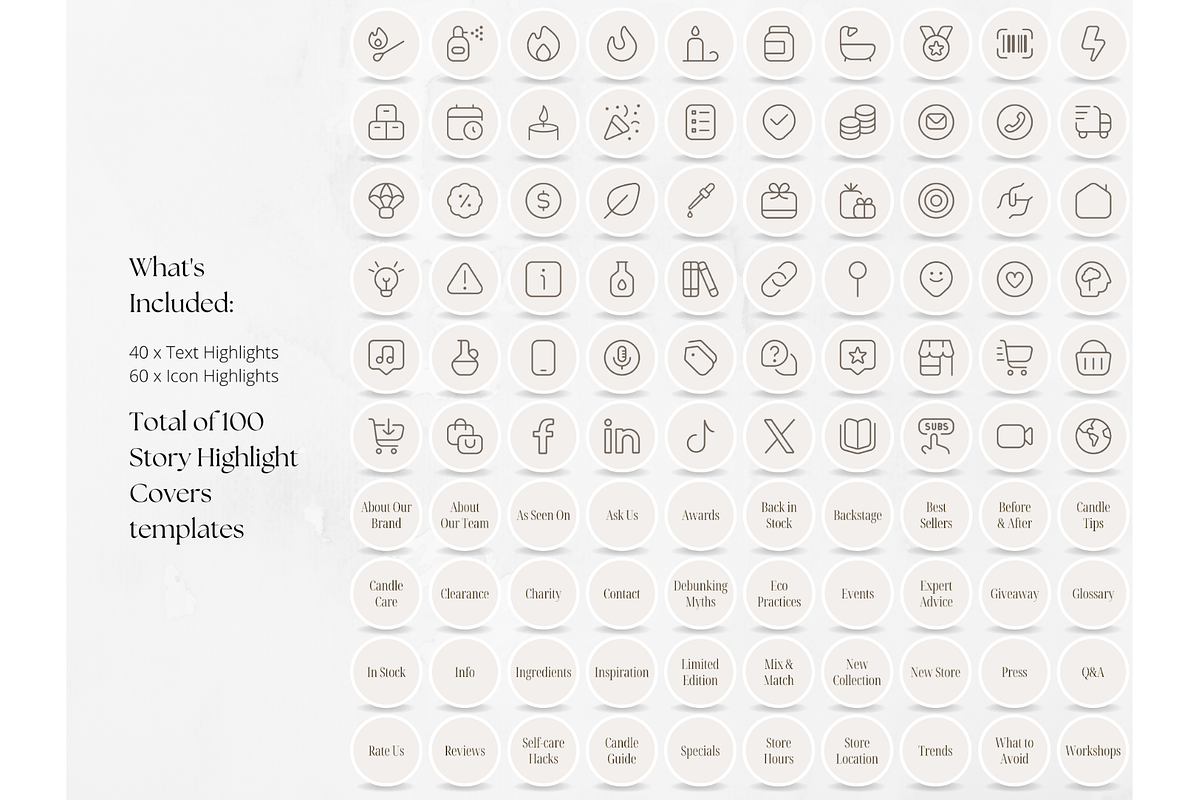 100 Candle Instagram Story Highlight, a Social Media Template by PatternLab. (Photo 2 of 9)