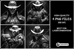 Cyborg Cowboy Man-Machine Artificial, a Background Graphic by LaseredNinja