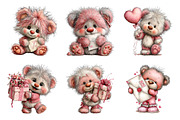 Teddy bear valentines day clipart, an Illustration by SinaCreation (Thumbnail 6 of 11)