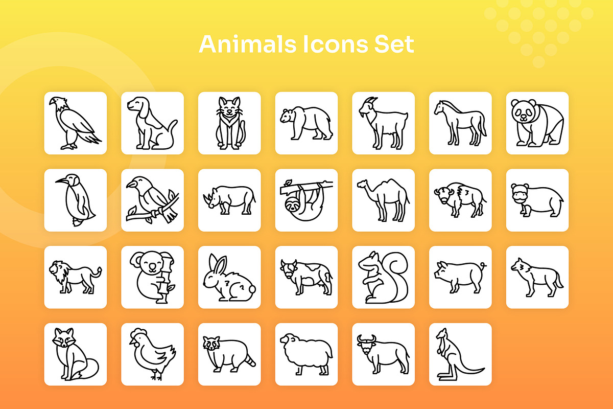 Animals Icons Set - Line, an Outline Icon by Kmg Design (Photo 2 of 2)