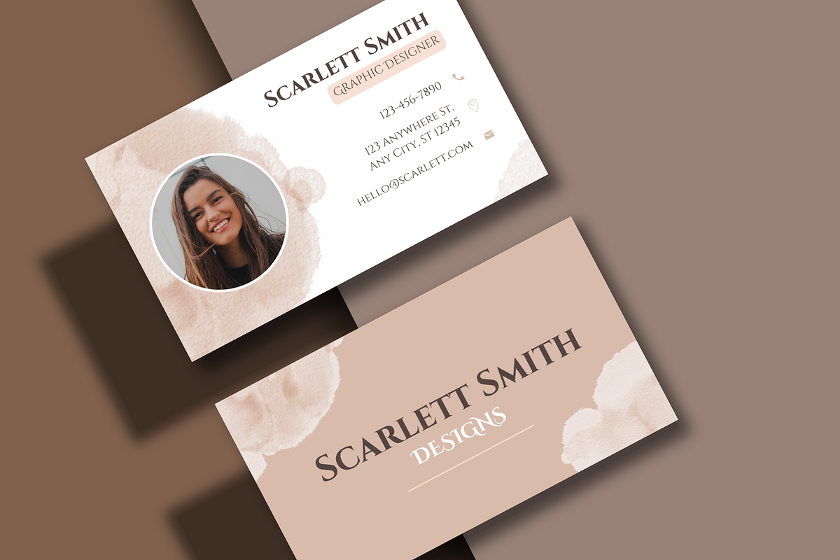 Business Card Mockups Canva Template, an Advertising Mockup by GraphiCarola (Photo 5 of 7)