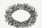 50 Elegant Floral Oval Mirror Frame, a Decorative Illustration by Amazin_art (Thumbnail 18 of 29)