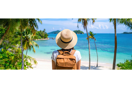 Traveler looking out at a tropical, a Holiday Photo by Igor Tichonow