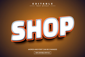 Shop 3D Editable Text Effect