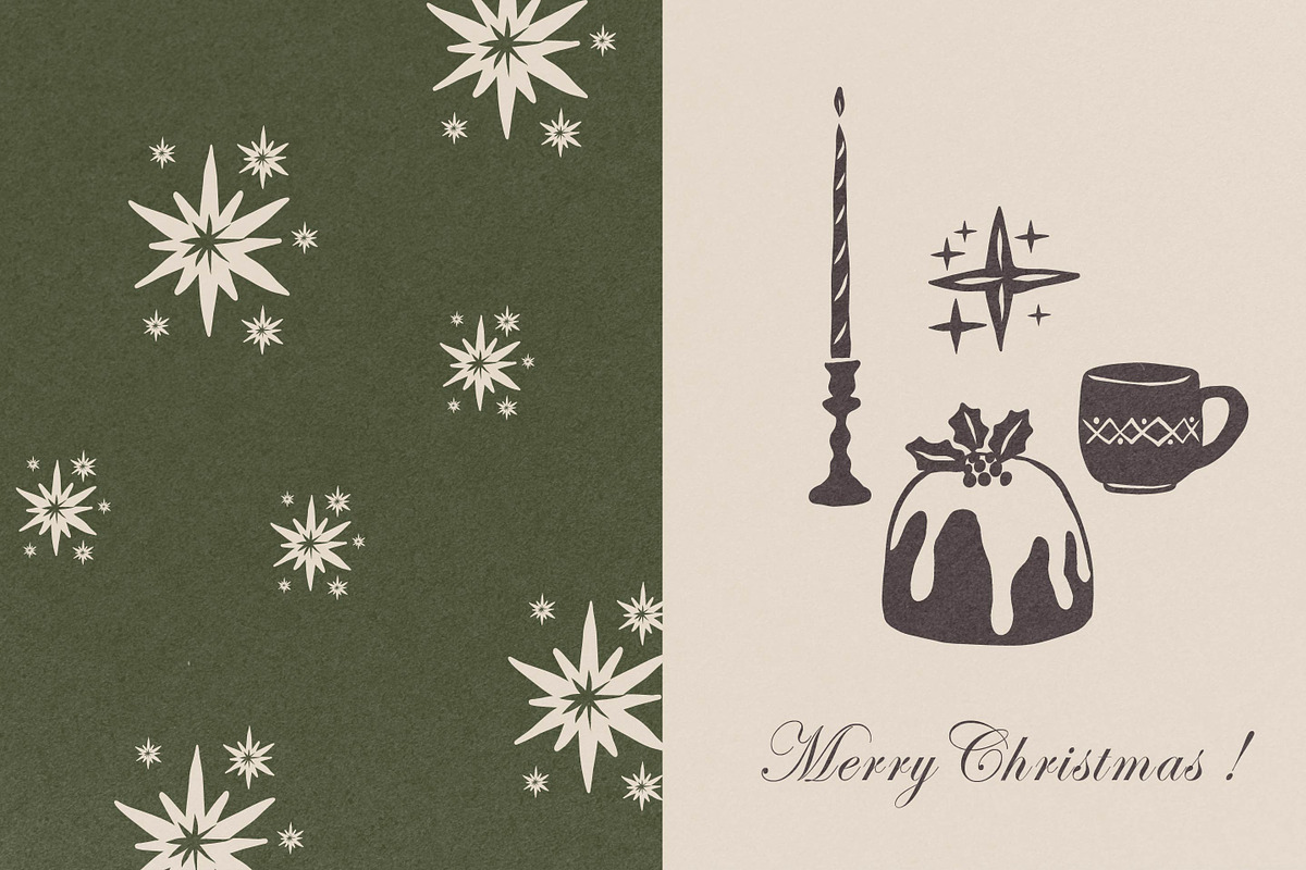 Linocut Christmas illustrations, a Seasonal Illustration by RaDavCrafts (Photo 7 of 9)
