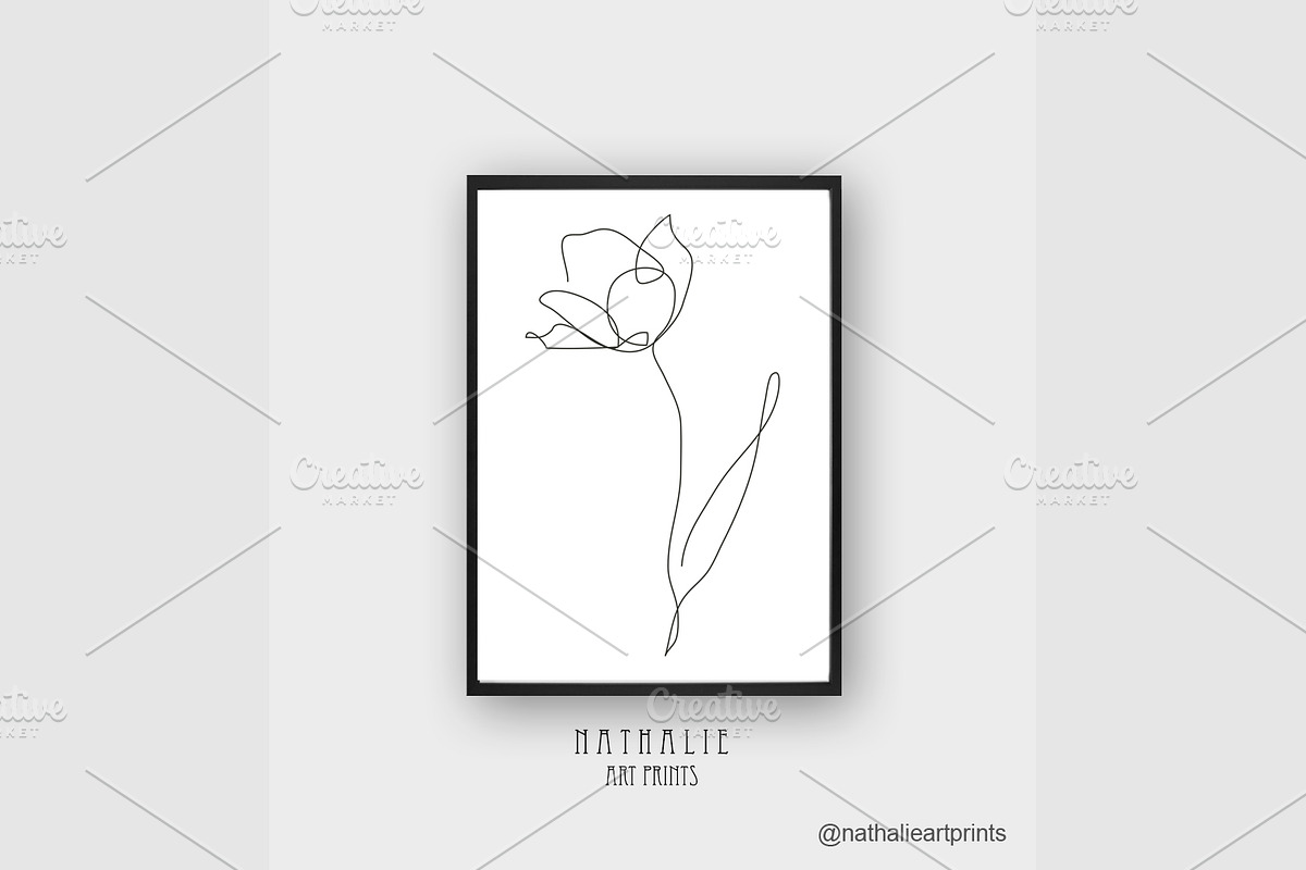 Tulip Digital Print. Line Art, a Background Graphic by Sunset&Sea Design (Photo 3 of 3)