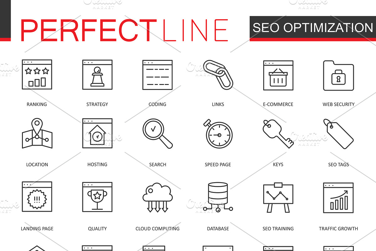 180 Perfect Line concept icons, an Outline Icon by Lemberg Vector