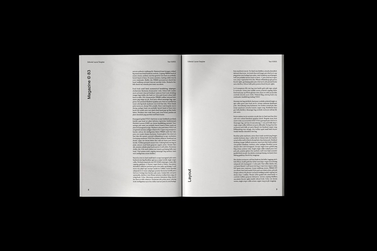 Minimalist Editorial Magazine Layout, a Magazine Template by Lunaria (Photo 4 of 11)