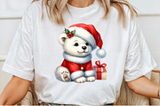 Cute Christmas Polar Bear Clipart, an Illustration by Pixels.Craft (Thumbnail 5 of 7)
