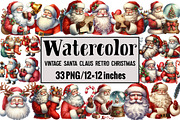 Vintage Santa Claus Retro Christmas, an Illustration by Design Market (Thumbnail 1 of 3)