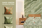 Sage-green foliage pattern, a Pattern Graphic by ANAKOTO (Thumbnail 2 of 13)