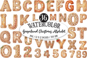 Gingerbread Christmas Alphabet, an Illustration by Designking