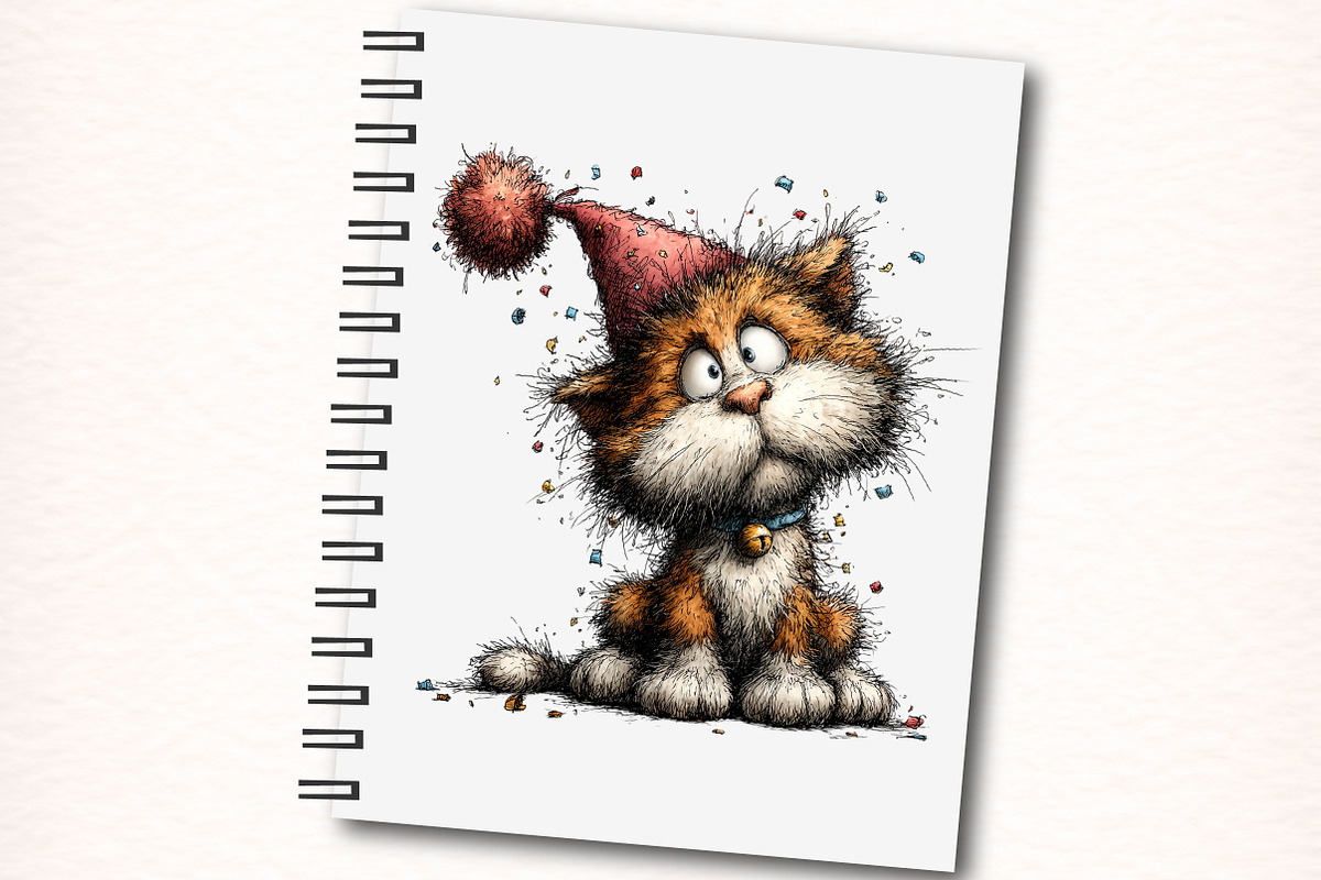 Whimsical Birthday Cat Clipart, a Transportation Illustration by Digital Artistic99 (Photo 5 of 10)