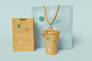 Paper Bags with Paper Cup Mockup, a Packaging Mockup by skybluecreative (Thumbnail 1 of 4)