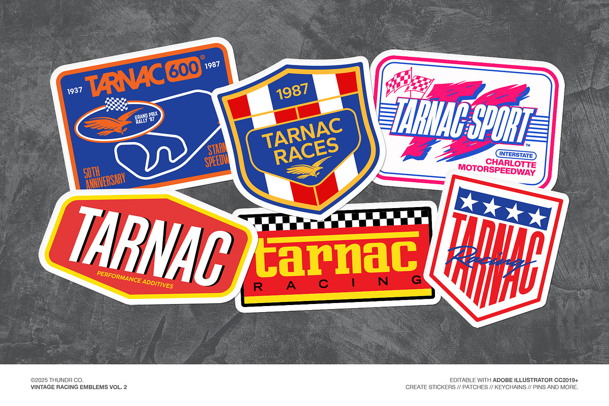 TARNAC | Vintage Racing Emblems v.2, an Object Graphic by Thundr Co. (Photo 3 of 5)