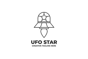 Rocket Ufo Monoline Logo Template