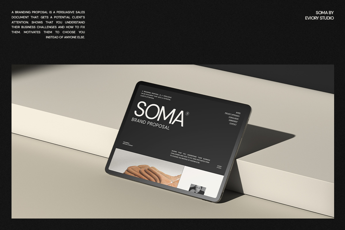SOMA Brand Proposal CANVA PS, a Magazine Template by Eviory (Photo 5 of 11)