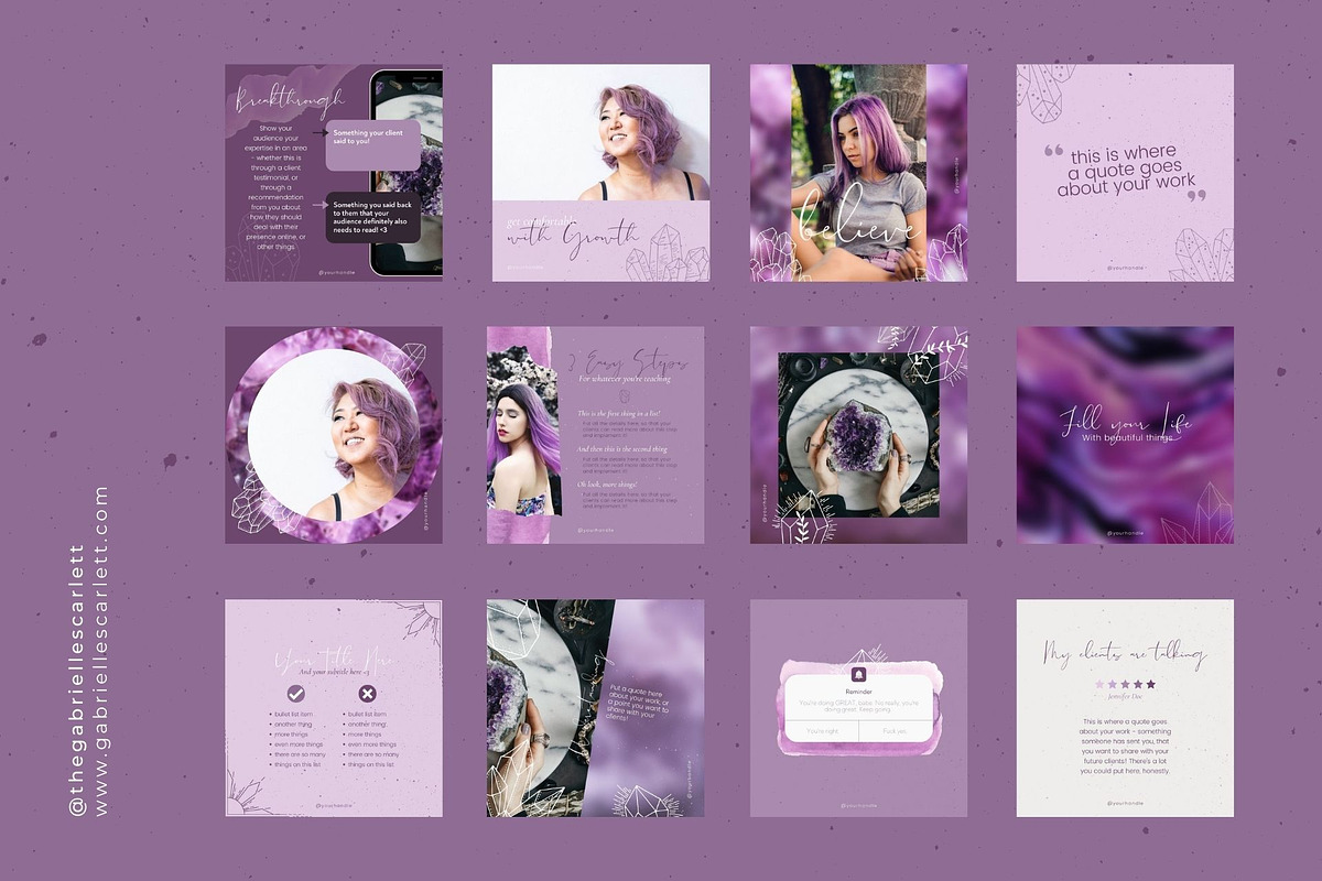 Amethyst | Witchy Social Templates, a Social Media Template by Gabrielle Scarlett Design (Photo 3 of 7)