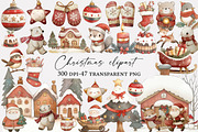 Watercolor Christmas clipart, an Illustration by Designworld (Thumbnail 1 of 5)