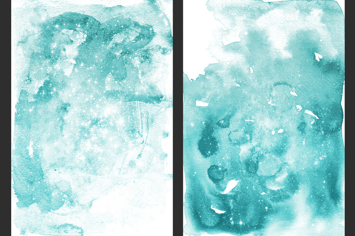 Teal Galaxy India Ink Backgrounds, a Texture Graphic by M. by mprintly (Photo 3 of 6)
