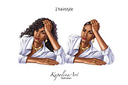 African american Black girl clipart, an Illustration by KupalinaArt (Thumbnail 2 of 6)