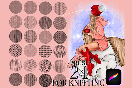 Procreate Knitted Texture Brushes, a Brush Add-On by Elenbushe