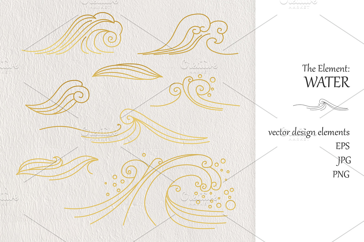 The Element: Water. Vector drawings, a Texture Illustration by Nadia Murash (Photo 2 of 4)