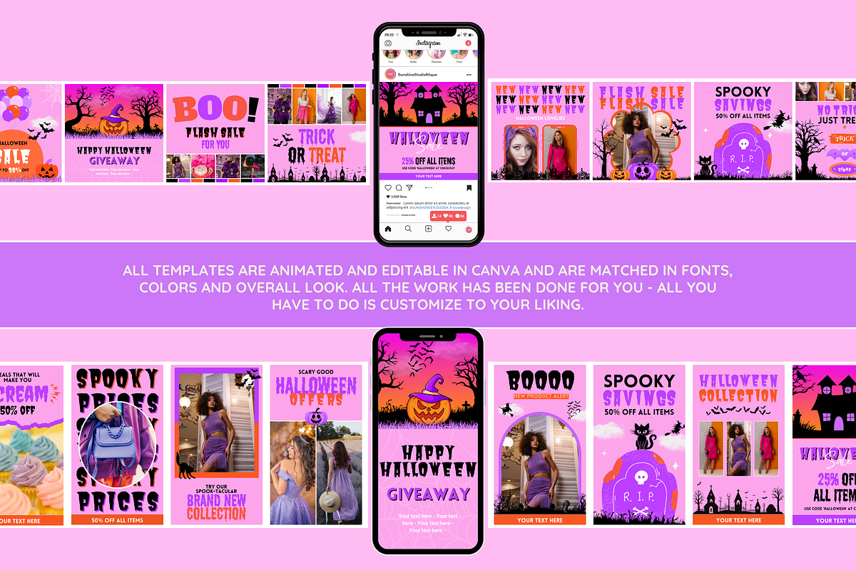 Halloween Instagram Templates, a Social Media Template by SunshineStudioBoutique (Photo 7 of 8)