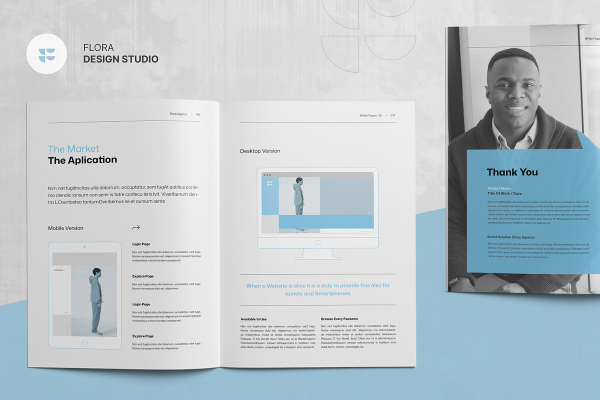 FLORA | White Paper Template, a Brochure Template by KreateTribe (Photo 7 of 10)