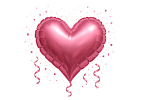 Heart-shaped pink balloon with decor, an Illustration by Dvoevnore photos
