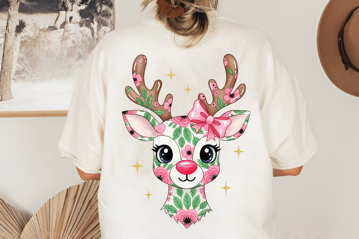 Coquette Floral Christmas Reindeer, an Illustration by Designworld (Photo 3 of 5)