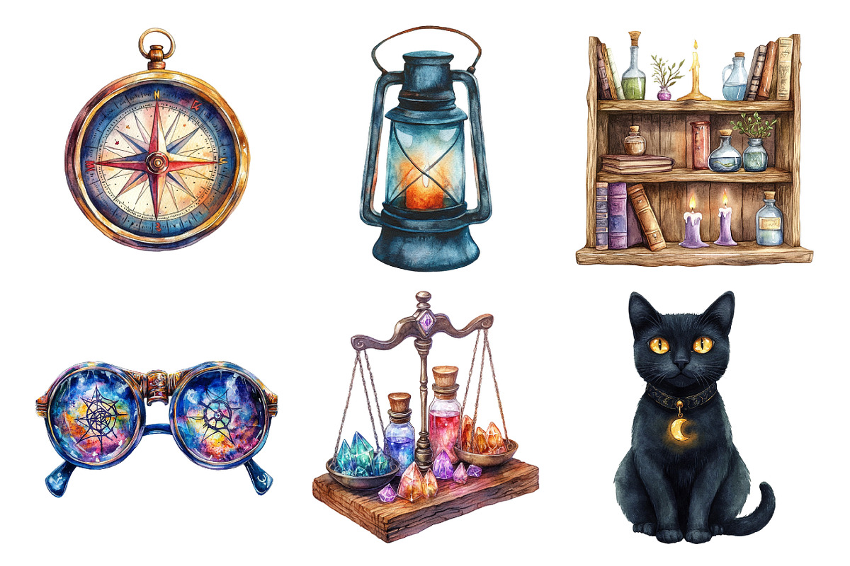 Magic School Dark Academia Clipart, an Illustration by Daily.Designs (Photo 4 of 5)