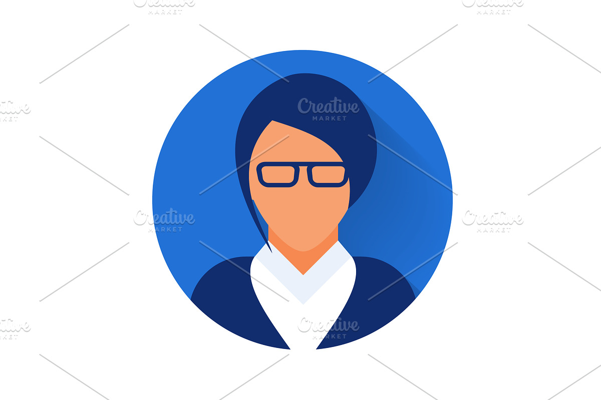 Flat modern minimal avatar icon, a Technology Illustration by 32pixels