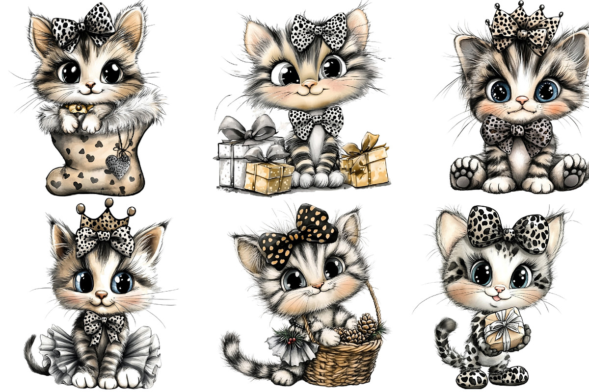 Leopard print cat clipart, an Illustration by DreamArtGraphic (Photo 4 of 5)