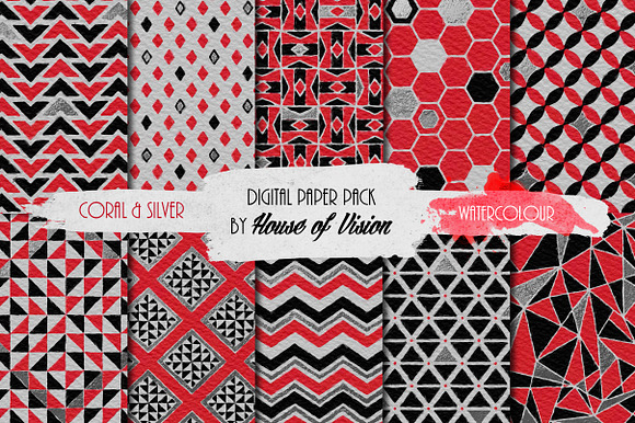 Coral Geometric Pack preview 4