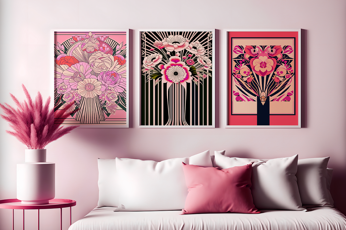 Art Deco Floral Bouquets Posters, a Decorative Illustration by Blynn Pippen (Photo 7 of 10)