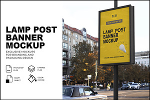 Lamp Post Banner Mockup, a Mockup by mockupbuys