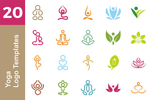 20 Logo Yoga Templates Bundle