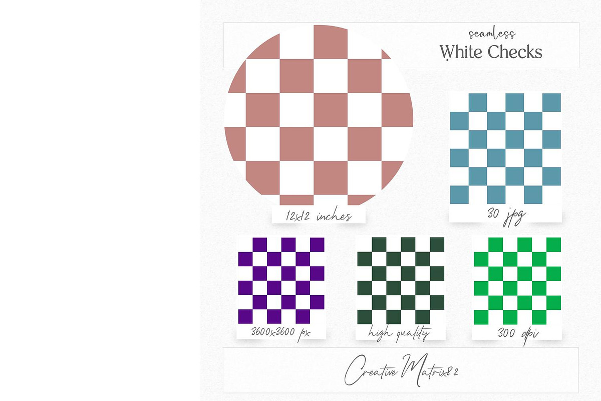 White Checkered Seamless Patterns, a Pattern Graphic by Creative Matrix82 (Photo 2 of 7)