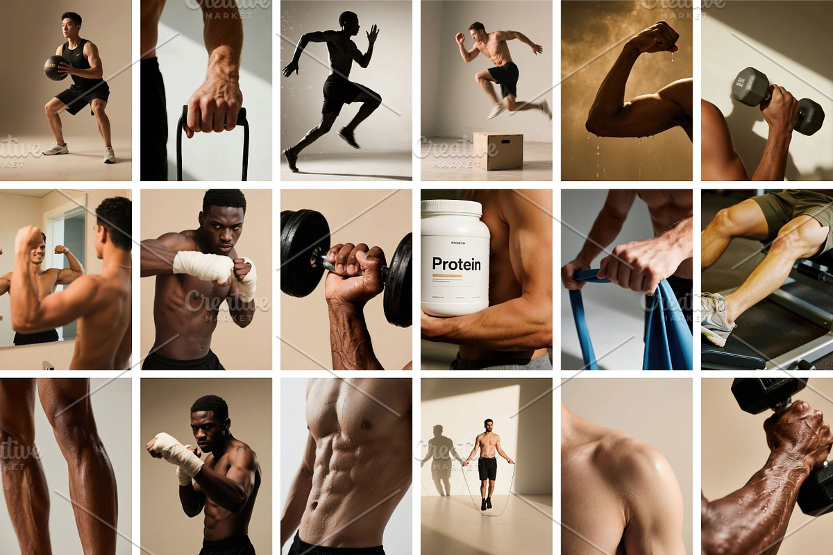 100 Men Workout Stock Photos Bundle, a Sports & Recreation Photo by Selenique Studio (Photo 10 of 20)