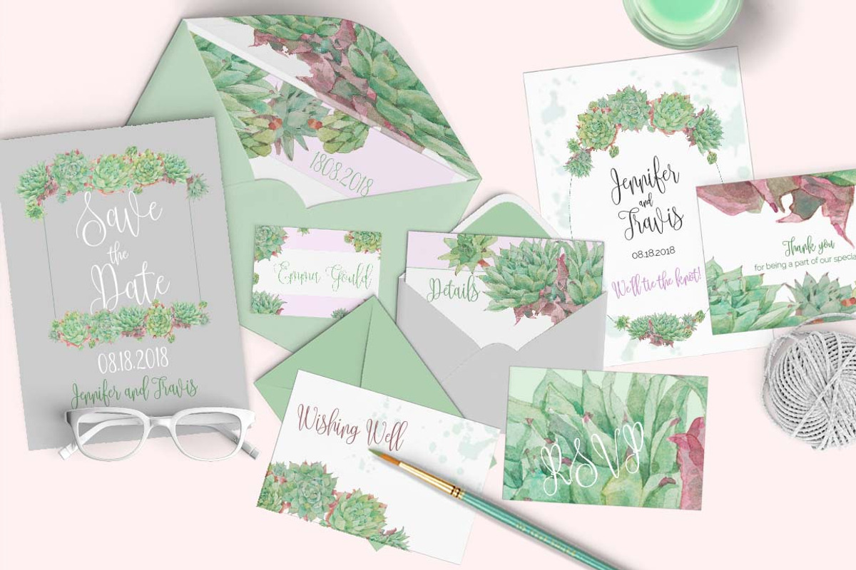 Succulents-single species package, a Work Illustration by watercolorwild.graphics (Photo 2 of 8)