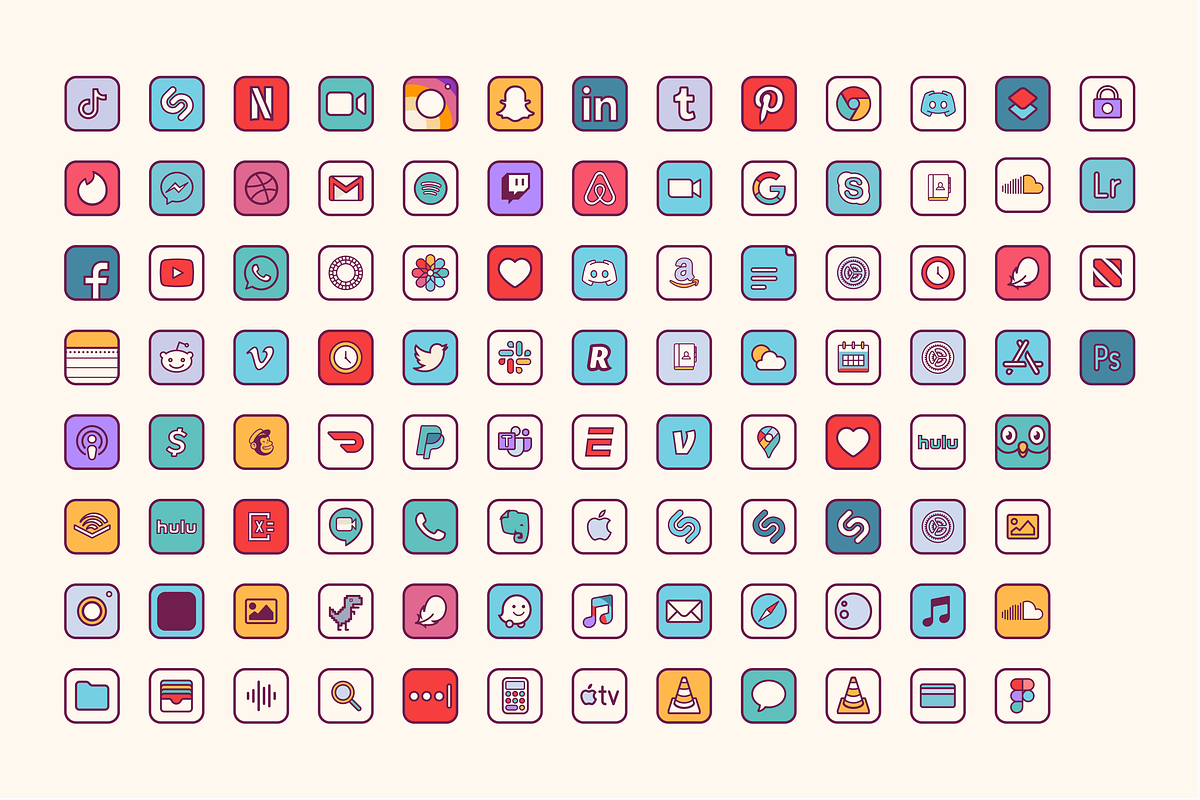 iOS 14 Retro Home Screen Icons, an Icon by Luna Studio (Photo 5 of 9)