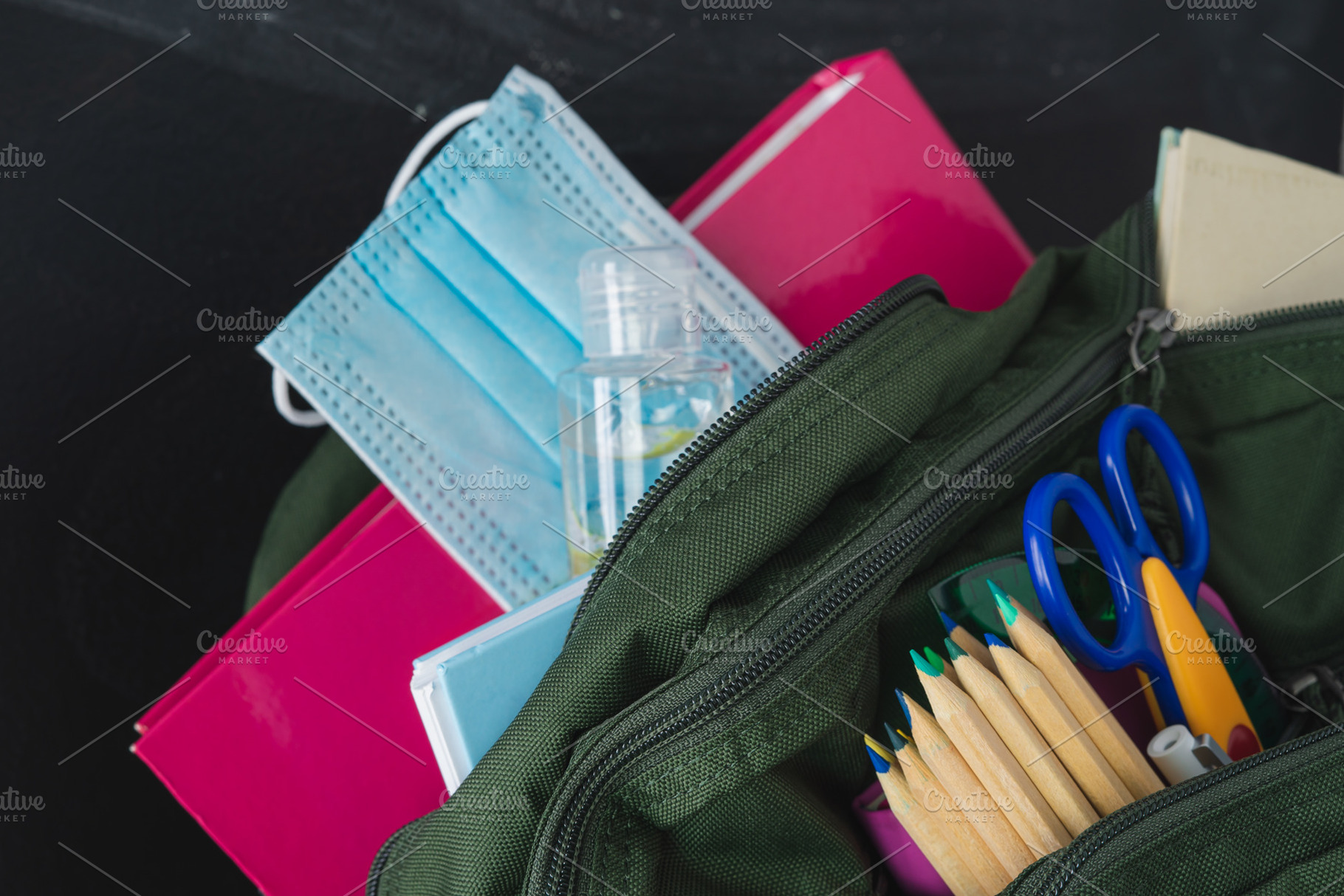 Backpack ready for the return school featuring covid-19, school, and backpack, a School & Education Photo by Mineko