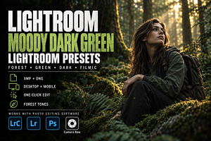 Moody Dark Green Lightroom Presets
