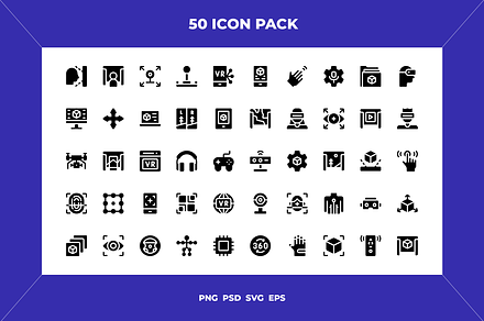 Virtual reality icons, an Outline Icon by Wencory