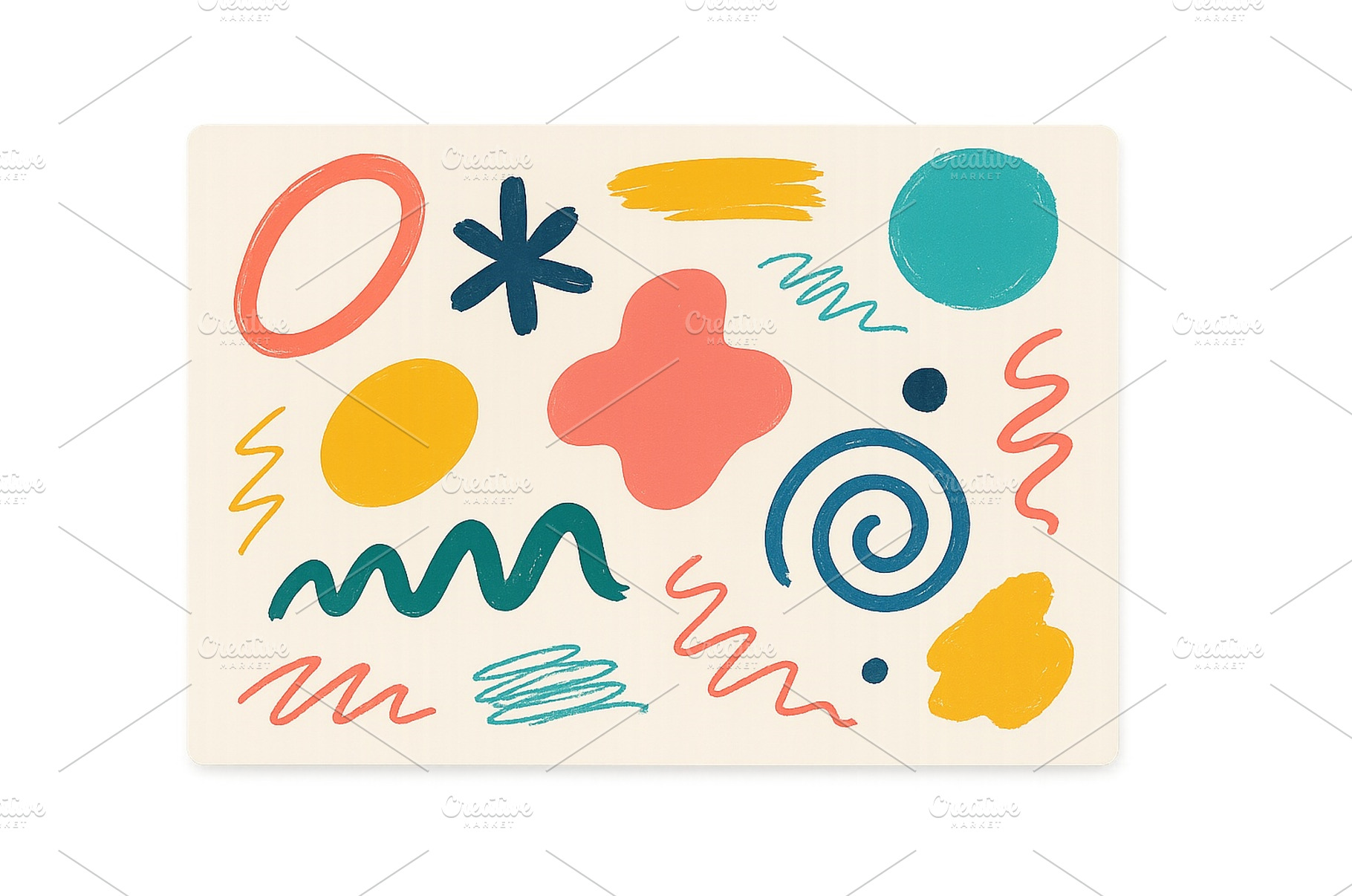 Colorful abstract shapes on a light, an Abstract Photo by ZinetroN