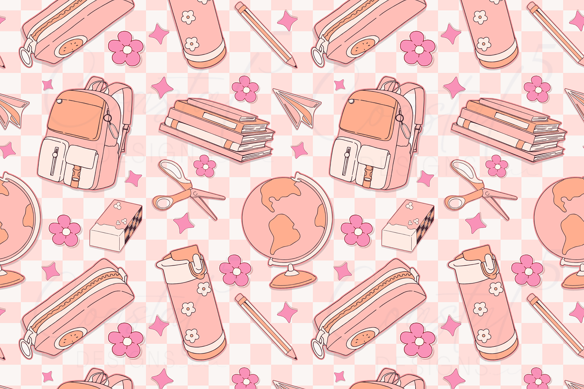 Boho School Supplies Seamless PNG, a Pattern Graphic by Coastal 5 Designs (Photo 2 of 3)