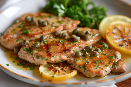A white plate topped with lemon-infu, a Photo by Iftikhar Alam