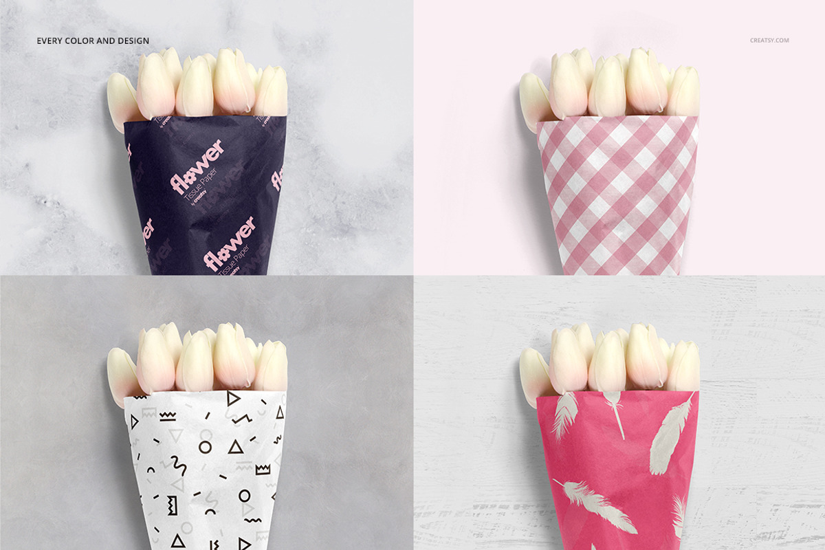 Flower Wrapping Paper Mockup Set, a Pens & Pencil Mockup by creatsy5 (Photo 15 of 19)