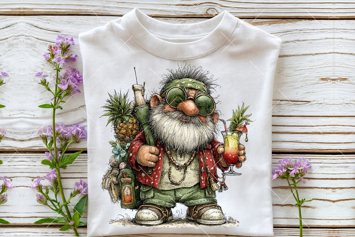 Whimsical Summer Gnome Clipart, an Illustration by OK Design (Photo 4 of 6)